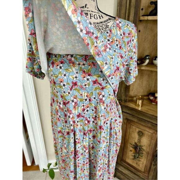 J. Jill Colorful Floral Combo Style Stretch Dress - Picture 6 of 9